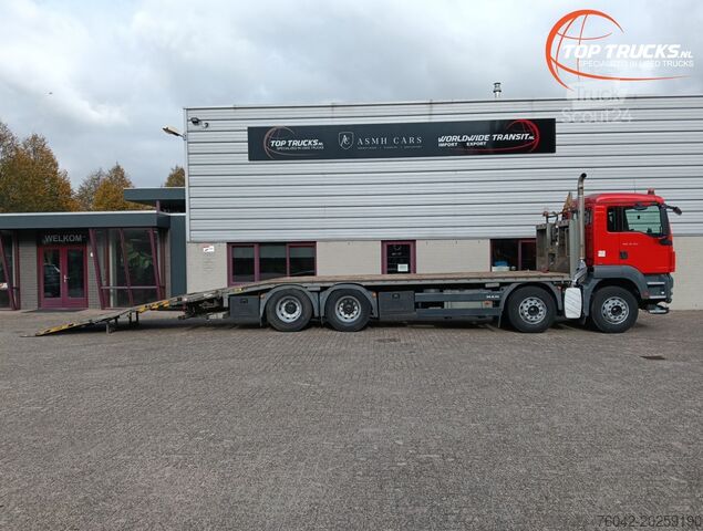 Plattformanhänger MAN TGS 35.360 8x2 - Machine transporter, Oprijwage...