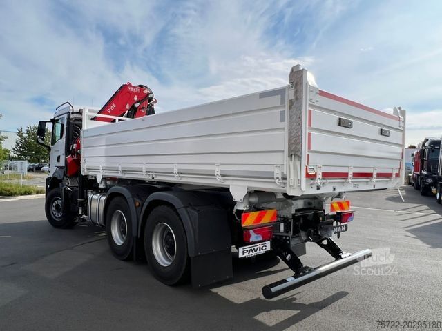 Τρίπλευρο ανατρεπόμενο φορτηγό MAN TGS 26.400 6x4 Krankipper Fassi/SOFORT VERFÜGBAR