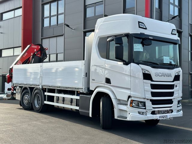 LKW mit Pritsche (offen) SCANIA R 560 6x2-4/BAUSTOFFFAHRZEUG/KRAN FASSI F255RA