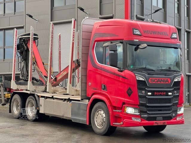 Holztransporter LKW SCANIA R580 6x4 Kurzholz LKW mit Epsilon M12Z 83