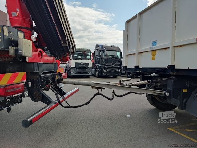 Φορτηγό με επίπεδη καρότσα MAN TGX 26.510 6x2-4 Baustoff-Zug mit Fassi F235