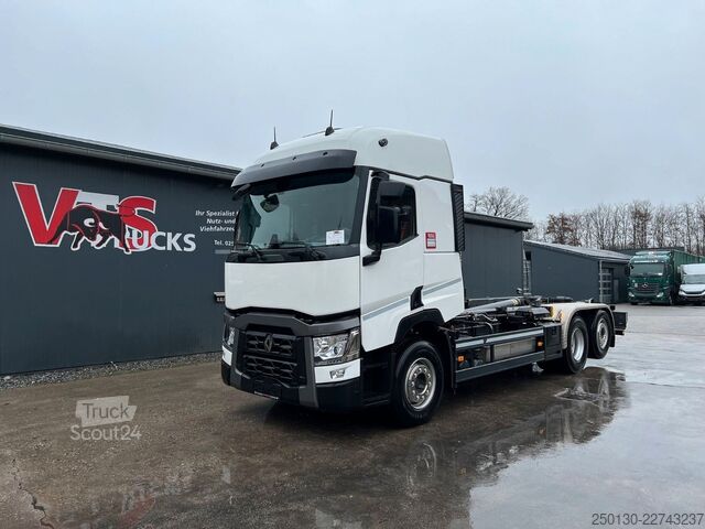 Kanca kasalı yük kamyonu (roll-off) RENAULT T480 6x2 Euro6 Meiller-Abrollkipper