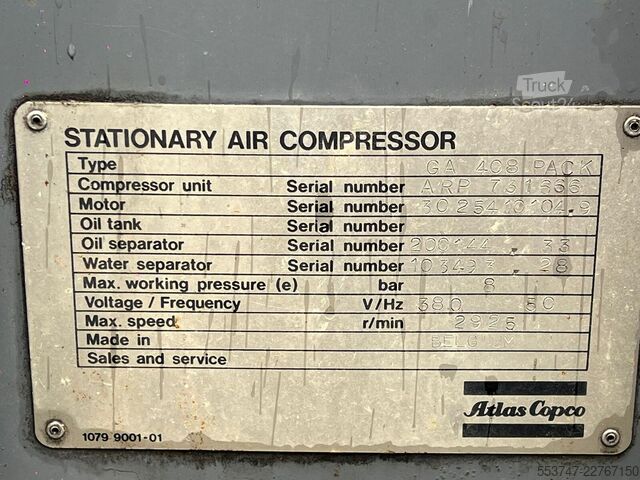 Atlas Copco GA 408 Pack Atlas Copco GA 408 Pack