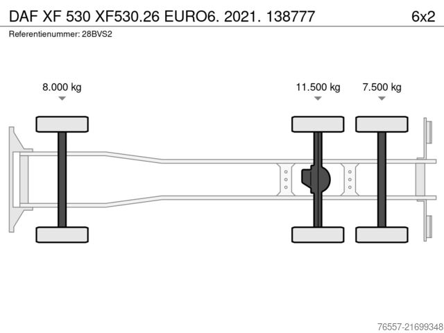 Mala DAF XF 530 XF530.26 EURO6.  2021.  138777