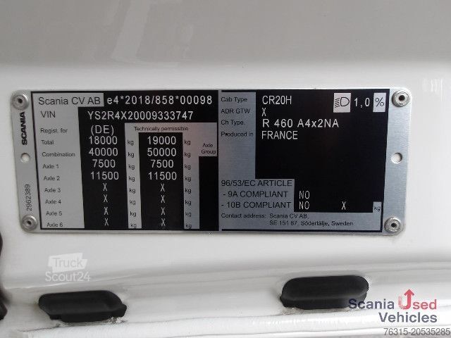 Стандартный седельный тягач Scania R 460 NA - HIGHLINE - 2x TANKs - ACC -