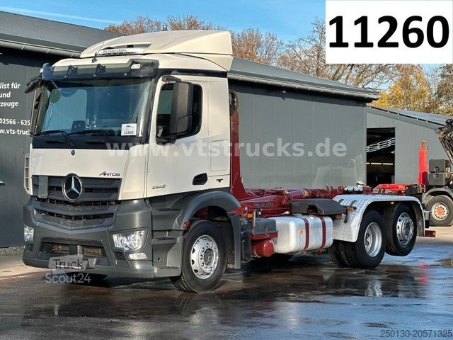 Φορτηγό γερανός roll-off MERCEDES-BENZ Antos 2542 6x2 Meiller Abroller Liftache