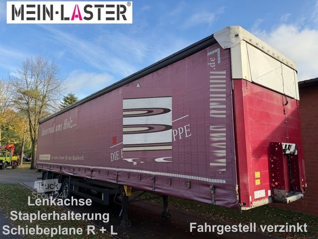 Semirimorchio con telone SCHMITZ CARGOBULL Edscha R+L Lenkachse Staplerhalterung TÜV 10-26