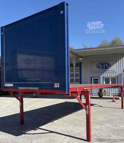 Intercambiable con plataforma abiertaCambiador de plataforma con plataforma Krone 7,45m BDF Baustoff Multilockrahmen