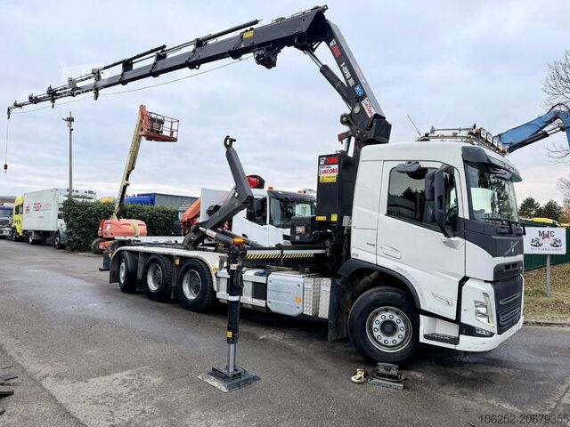 Система крюкообразных рычагов Volvo FH 500 8x4 TRIDEM HOOKLIFT + (25m!) CRANE HIAB ...