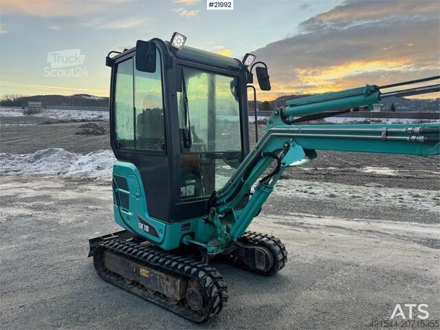 Mini ekskavators Kobelco SK18 Mini excavator w/ Powertilt, 3 buckets, rippe