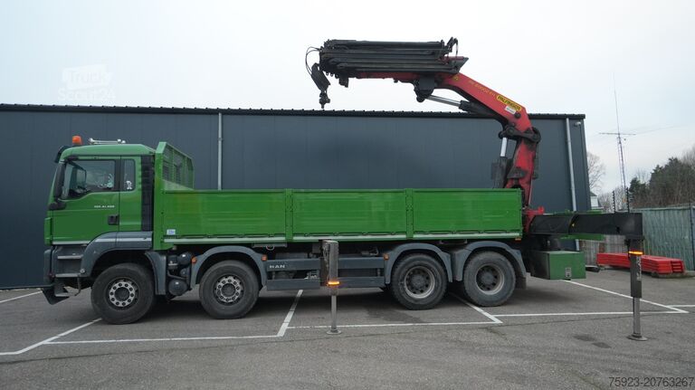 Vrachtwagen met kraan MAN TGS 41.460 8X4 OPEN BOX WITH PALFINGER PK 40002...