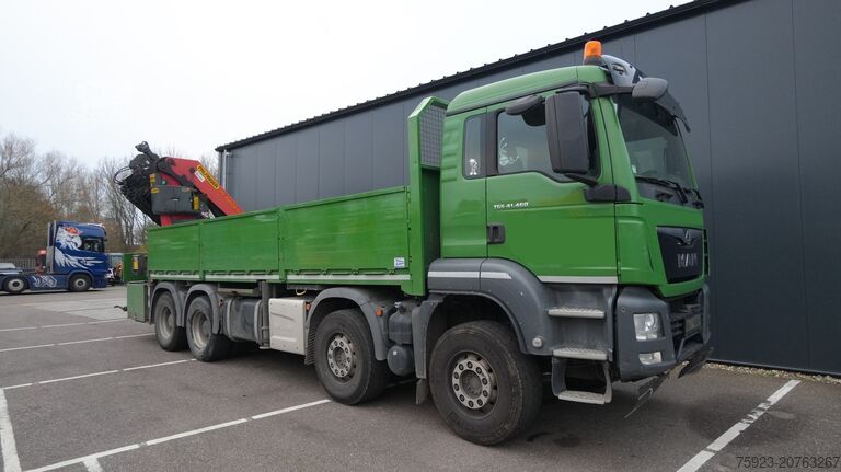 Vrachtwagen met kraan MAN TGS 41.460 8X4 OPEN BOX WITH PALFINGER PK 40002...