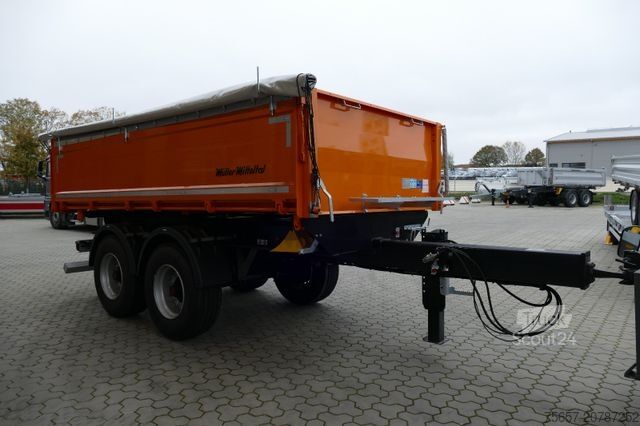 Üç yöne devirmeli römork MÜLLER-MITTELTAL 18 to, Luft, Seitliche ALU Wände, Rollplane