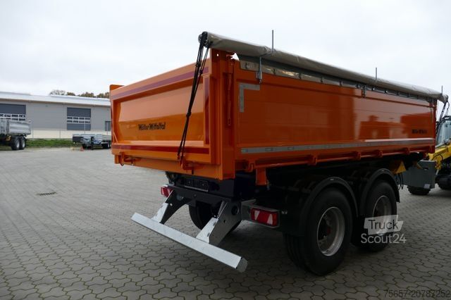 Üç yöne devirmeli römork MÜLLER-MITTELTAL 18 to, Luft, Seitliche ALU Wände, Rollplane