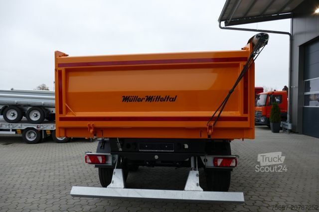 Üç yöne devirmeli römork MÜLLER-MITTELTAL 18 to, Luft, Seitliche ALU Wände, Rollplane