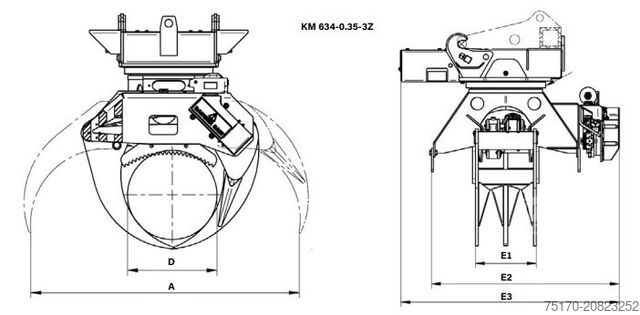 Egyéb Kinshofer KM 634-0,35-3Z Fällgreifer Greifersäge