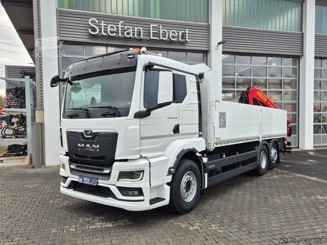 Camion cu platformă MAN TGS 26.470 6x2-4 LL Palfinger PK19.001 SLD5 Funk