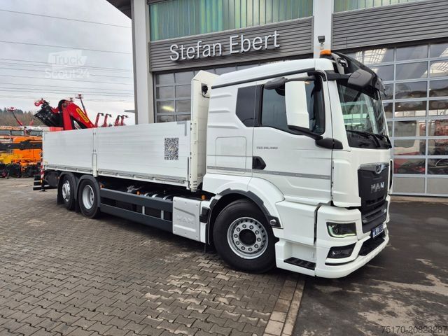 Camion cu platformă MAN TGS 26.470 6x2-4 LL Palfinger PK19.001 SLD5 Funk