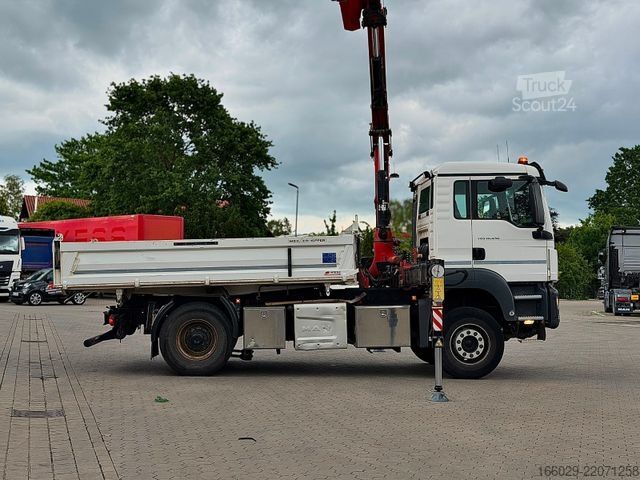 Autocamion basculant tridirecțional MAN 18.430 TGS Kran Fassi F155, Kipper