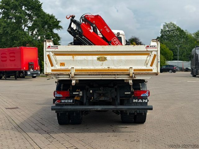 Autocamion basculant tridirecțional MAN 18.430 TGS Kran Fassi F155, Kipper