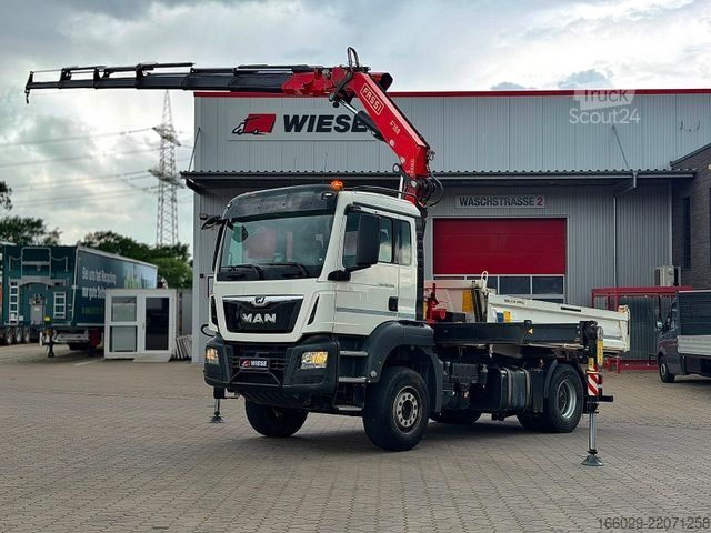 Autocamion basculant tridirecțional MAN 18.430 TGS Kran Fassi F155, Kipper