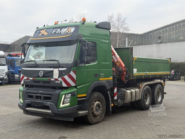 Wywrotka z żurawiem Volvo FMX 500 6x4 EURO6 WYWROTKA TRÓJSTRONNA Z HDS AT...