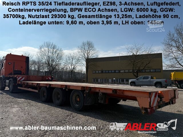 Naczepa niskopodwoziowa Reisch RPTS 35/24 Tiefladerauflieger Container