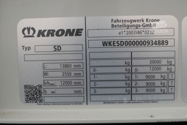 Otvorena poluprikolica sa ceradom KRONE FIRANKA STANDARD / 2020 ROK / O? PODNOSZONA