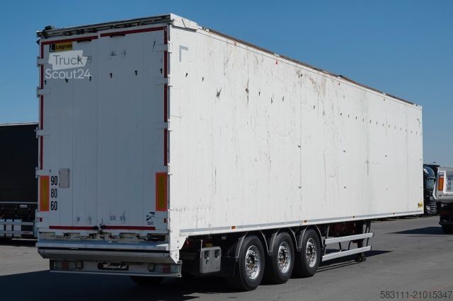 Semi-remorque à plancher roulant LEGRAS RUCHOMA POD?OGA / WALKING FLOOR / 98 m3 / OPONY