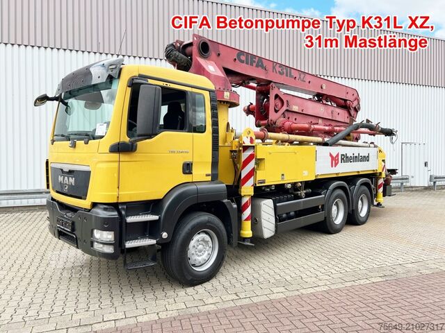 Betonpompwagen MAN TGS 33.440 6X4 BB TGS 33.440 6X4 BB, Betonpumpe CIFA K31L XZ, 31m Mast