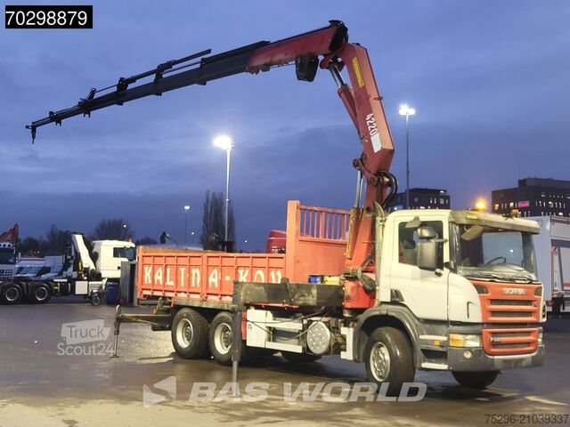 Camion-benne avec grue Scania P340 6X4 HMF 4220 K6 Crane Winch Tipper Full St...