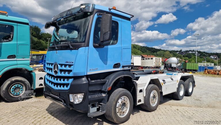 Камион с кука за контейнери Mercedes-Benz Arocs 3248  E6 8x4 Retarder Blatt Blatt Alufelgen
