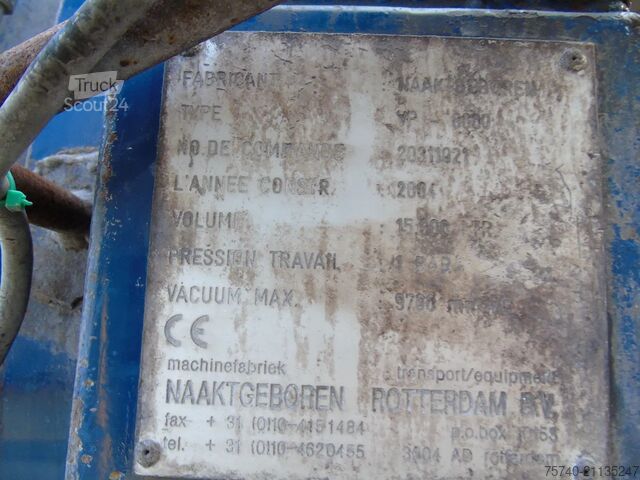 Suction vehicle Volvo FM 340 + NAAKTGEBOREN 15.000L + 8x4 + tipper + ...