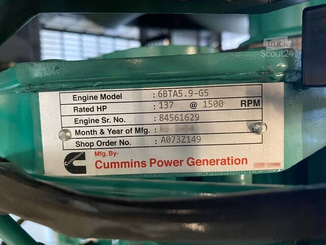 Generator set Cummins C110D5Q - Open Genset - DPX-18509-Q-O