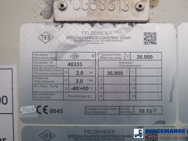 Silo Feldbinder Powder tank alu 36 m3 / 1 comp
