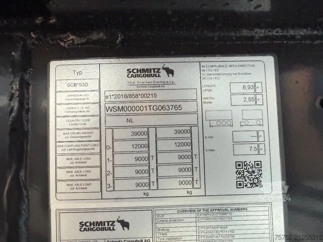Tipper Schmitz Cargobull SKI 24 SL 28m3 Stalen kipper Liftas Automatisch...