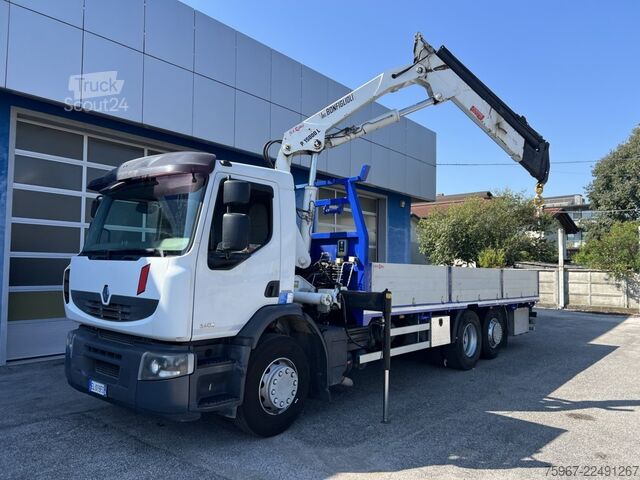 LKW mit Festaufbau und Kran Renault Premium 340