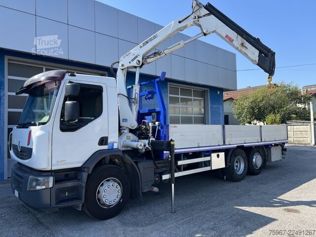 LKW mit Festaufbau und Kran Renault Premium 340