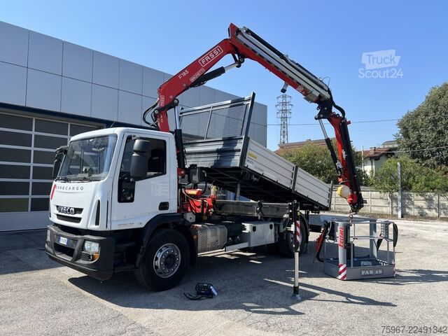 üç yollu vinçli damperli kamyon Iveco Eurocargo 180e28