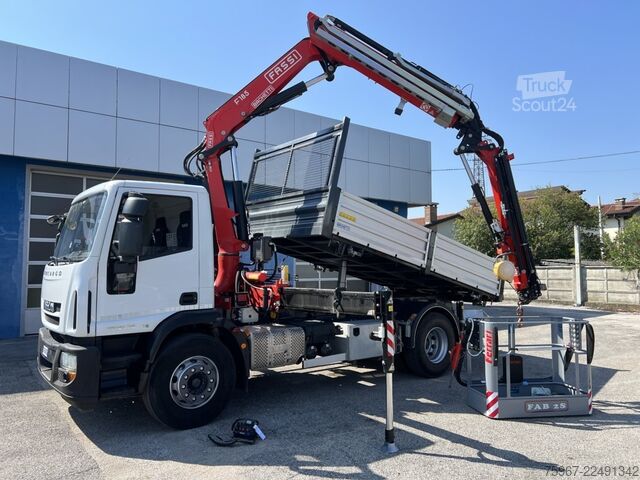 üç yollu vinçli damperli kamyon Iveco Eurocargo 180e28