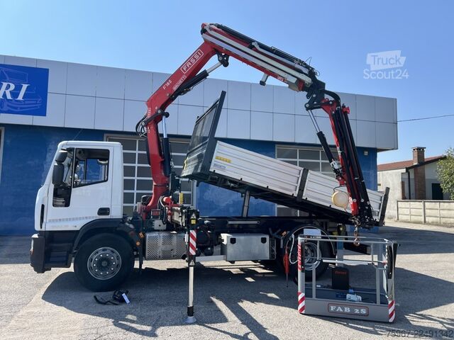 üç yollu vinçli damperli kamyon Iveco Eurocargo 180e28