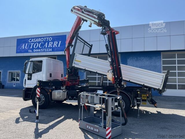 üç yollu vinçli damperli kamyon Iveco Eurocargo 180e28