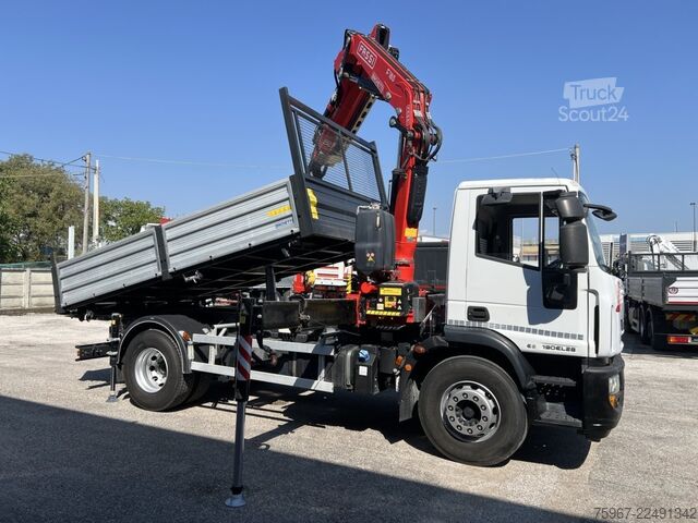 üç yollu vinçli damperli kamyon Iveco Eurocargo 180e28