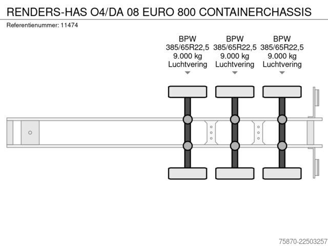 Containervervoer RENDERS-HAS O4/DA 08 EURO 800 CONTAINERCHASSIS