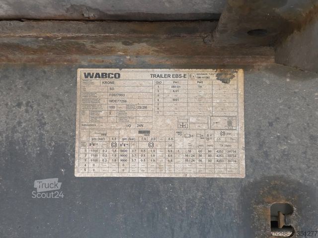 Atvērta puspiekabe ar tentu KRONE SD / Hubdach / EDSCHA / Mega / Liftachse