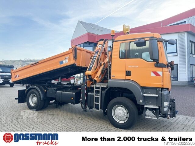 Camión volquete MAN TGS 18.320 4x4 BB, Winterdienstausstattung, Kran