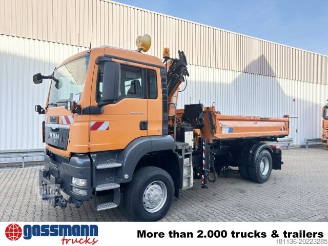 Camión volquete MAN TGS 18.320 4x4 BB, Winterdienstausstattung, Kran