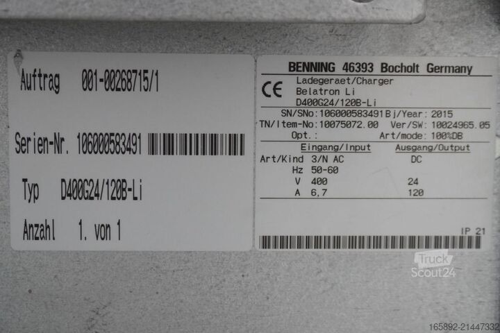 батерия за мотокар BENNING Belatron Li D400G24/120B-Li 24V/120A