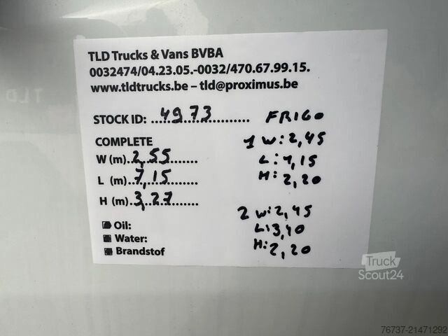 Kyld/fryst transport FUSO Canter **7C18-FRIGO-7490KG-TOPSHAPE**