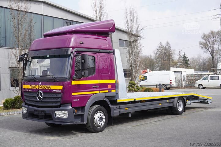 камиони за транспорт на автомобили Mercedes-Benz Atego 1224 / New galvanized tow truck